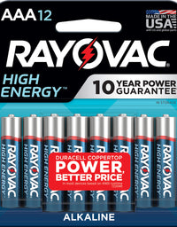 Rayovac AAA Batteries, Alkaline Triple A Batteries (12 Battery Count)
