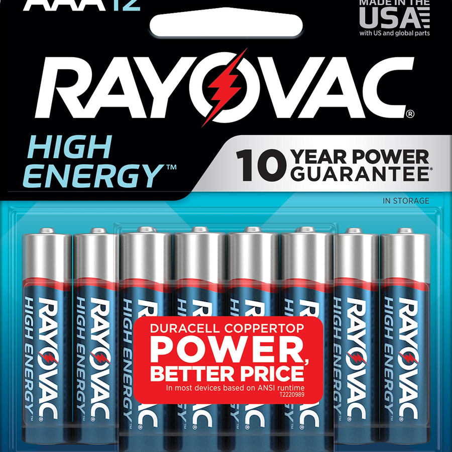 Rayovac AAA Batteries, Alkaline Triple A Batteries (12 Battery Count)