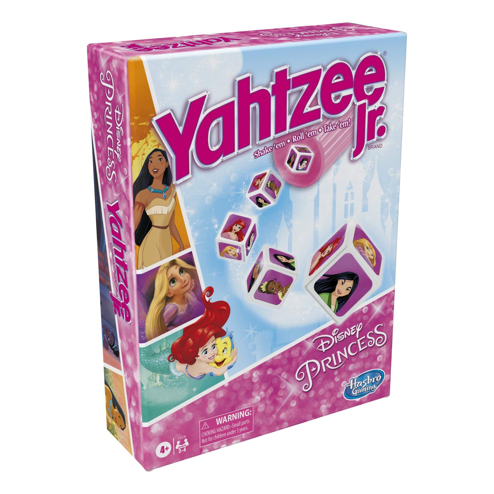 Hasbro Gaming Yahtzee Jr.: Disney Princess Edition Board Game for Kids Ages 4 and Up, for 2-4 Players, Counting and Matching Game for Preschoolers (Amazon Exclusive)
