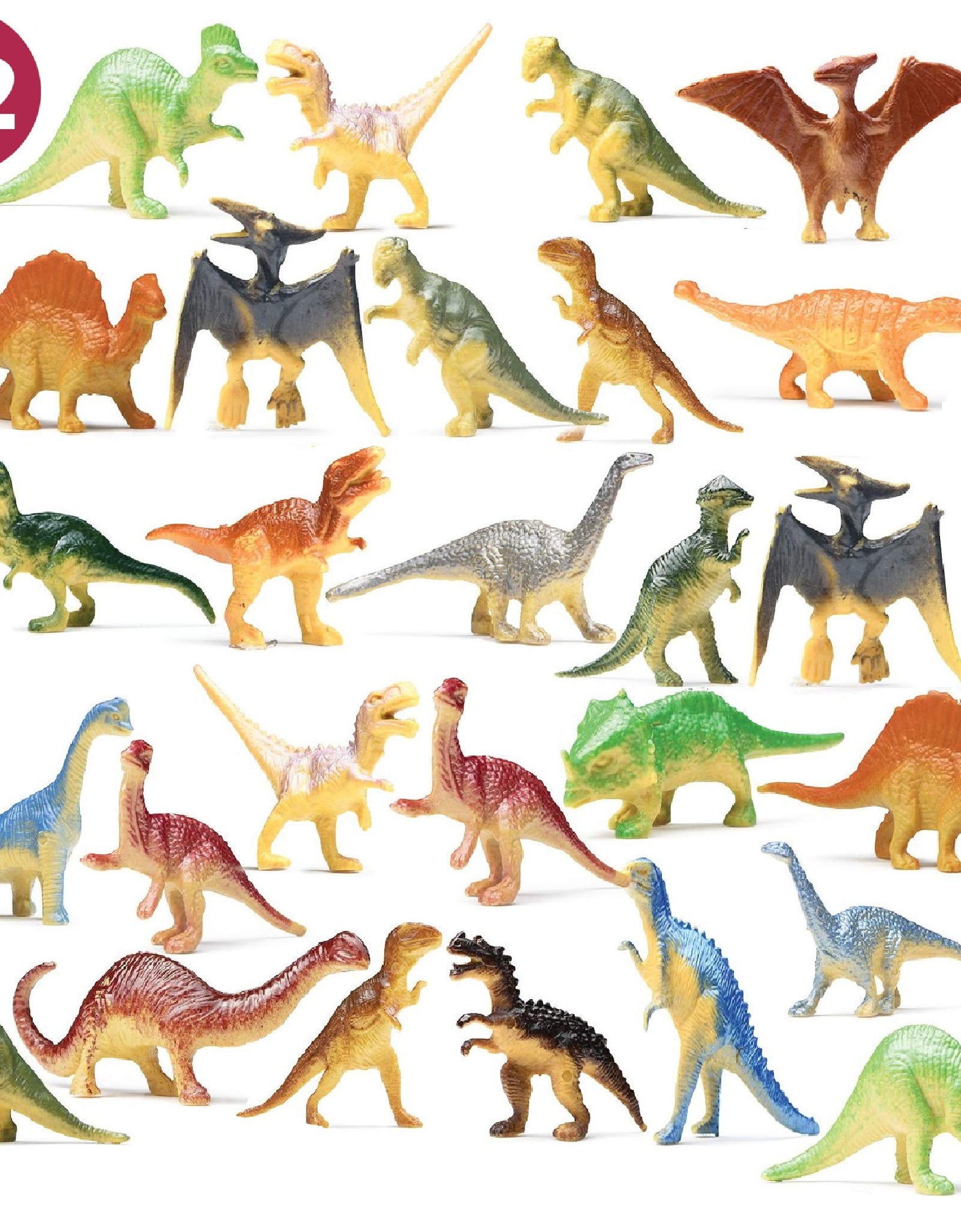 Prextex Box of Mini Dinosaur Toys (72 Count) Best for Dinosaur Party Favors Cake Toppers Easter Eggs Filler