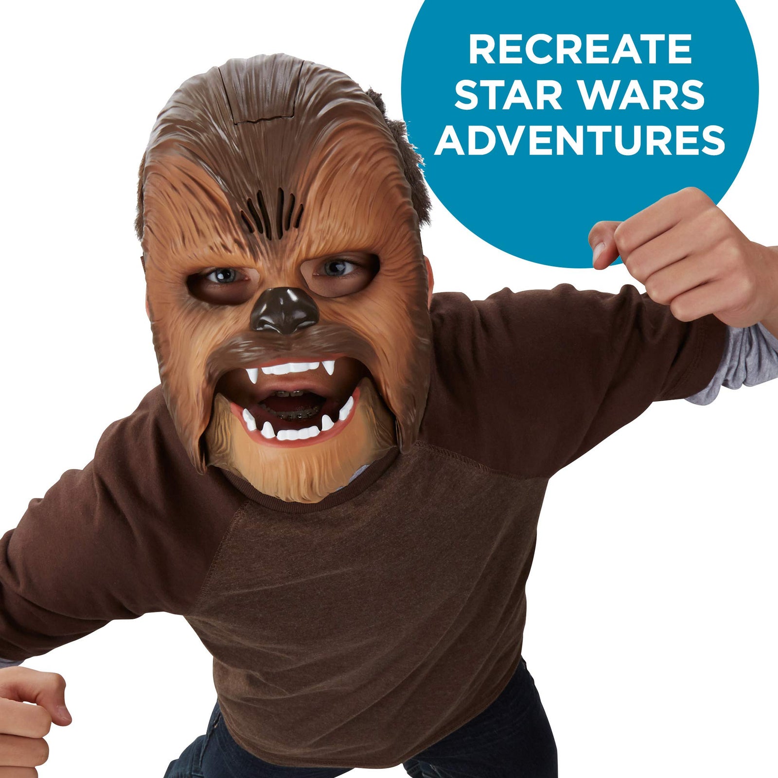 Star Wars Movie Roaring Chewbacca Wookiee Sounds Mask, Funny GRAAAAWR Noises, Sound Effects, Ages 5 and up, Brown (Amazon Exclusive)