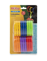 Nuby Linkables, 18 Colorful Attachable Links for Strollers, Car Seats, & Travel
