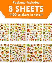 Thanksgiving Stickers for Kids 8 Sheets Thanksgiving Day Party Supply Classroom Reward
