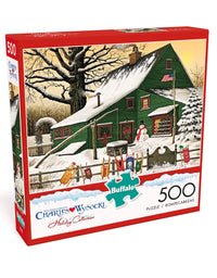 Buffalo Games - Charles Wysocki - Cocoa Break at The Copperfields - 500 Piece Jigsaw Puzzle Multi, 21.25"L X 15"W
