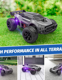 EpochAir Remote Control Car - 2.4GHz High Speed Rc Cars, Offroad Hobby Rc Racing Car with Colorful Led Lights and Rechargeable Battery,Electric Toy Car Gift for 3 4 5 6 7 8 Year Old Boys Girls Kids
