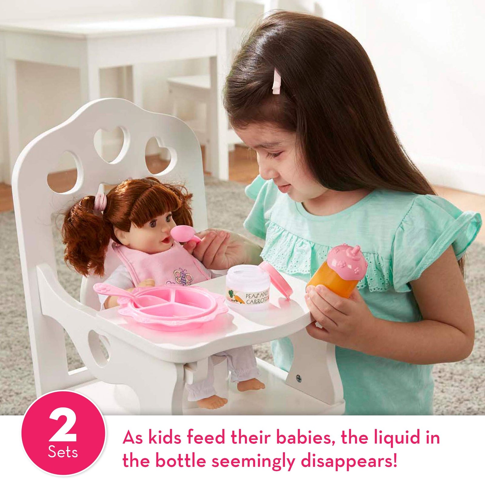 Melissa & Doug Doll Feeding and Changing Accessories - Bib, Bag, Diaper, Wipes, Utensils, Bottles