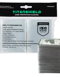TitanShield (150 Sleeves) (Clear) Standard Size Dual Textured Board Game and Trading Card Sleeves Deck Protectors
