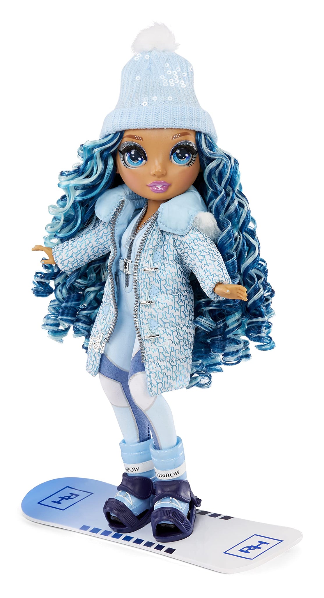 Rainbow High Winter Break Skyler Bradshaw – Blue Fashion Doll and Playset with 2 Designer Outfits, Snowboard Accessories, Gift for Kids and Collectors, Toys for Kids Ages 6 7 8+ to 12 Years Old