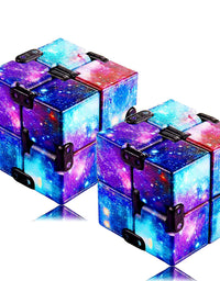 Fidget Toys Infinity Cube, Fidget Blocks for Stress and Anxiety Relief Mini Preschool Toys, Fidget Cube Toy Relaxing Hand-Held for Adults and Kids, Killing Time for ADD/ADHD/OCD (Starry Sky) Eoqiza
