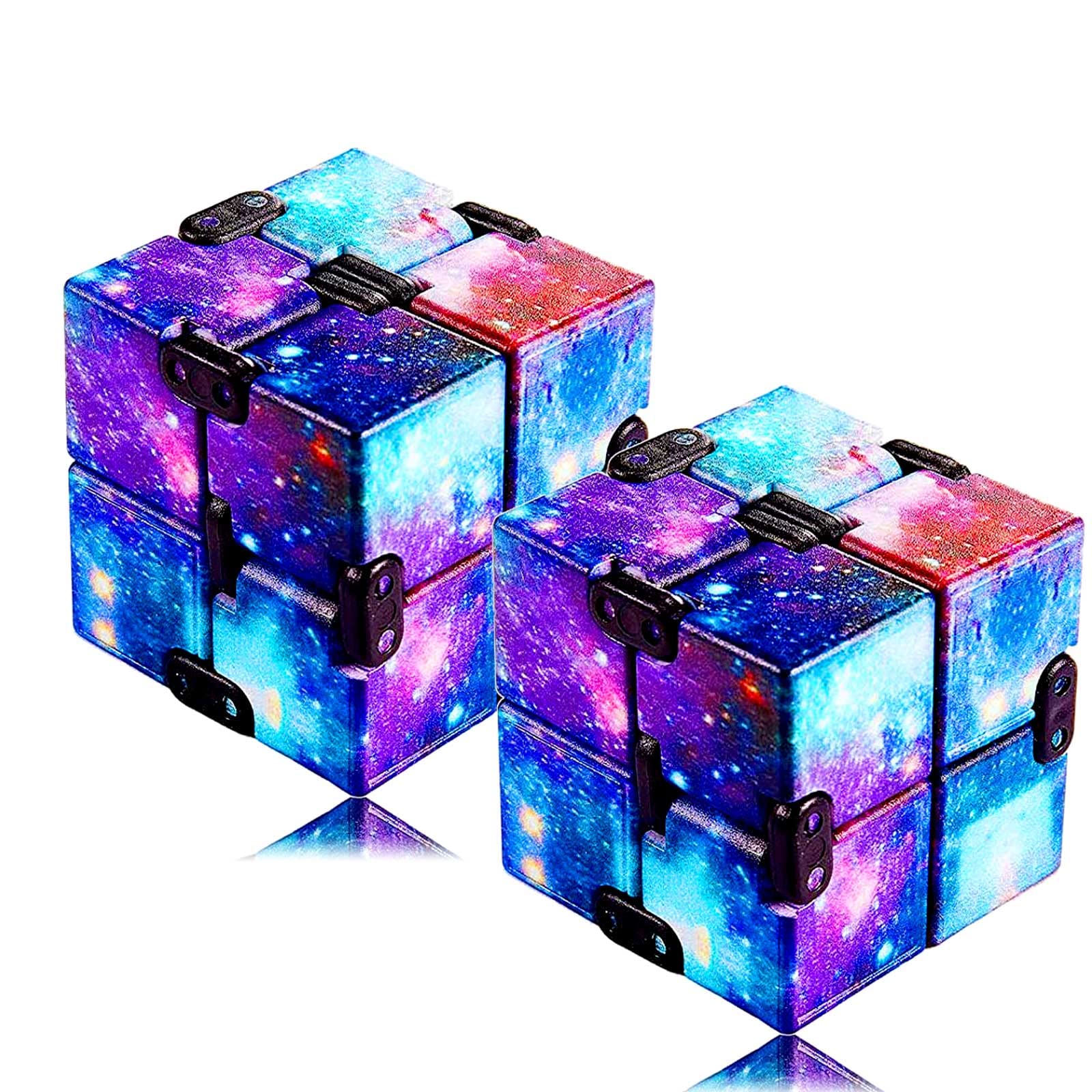Fidget Toys Infinity Cube, Fidget Blocks for Stress and Anxiety Relief Mini Preschool Toys, Fidget Cube Toy Relaxing Hand-Held for Adults and Kids, Killing Time for ADD/ADHD/OCD (Starry Sky) Eoqiza