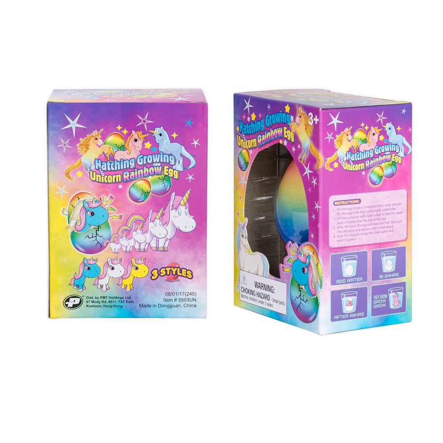 Set of 2 Surprise Growing Unicorn Hatching Rainbow Egg Kids Toys, Assorted Colors