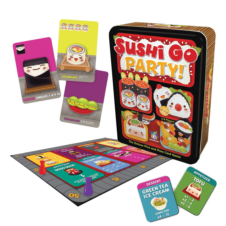 Sushi Go Party! - The Deluxe Pick & Pass Card Game by Gamewright, Multicolored