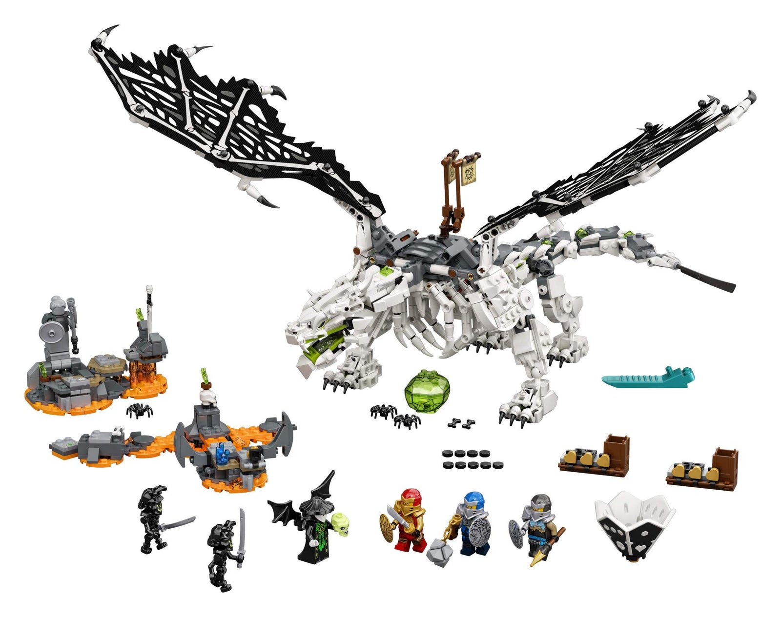 LEGO NINJAGO Skull Sorcerer’s Dragon 71721 NINJAGO Dragon Set Featuring Warrior Toy Figures (1,016 Pieces)