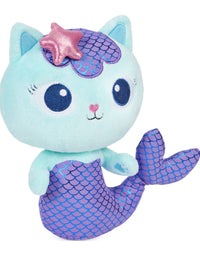 Gabby’s Dollhouse, 8-inch MerCat Purr-ific Plush Toy, Kids Toys for Ages 3 and up
