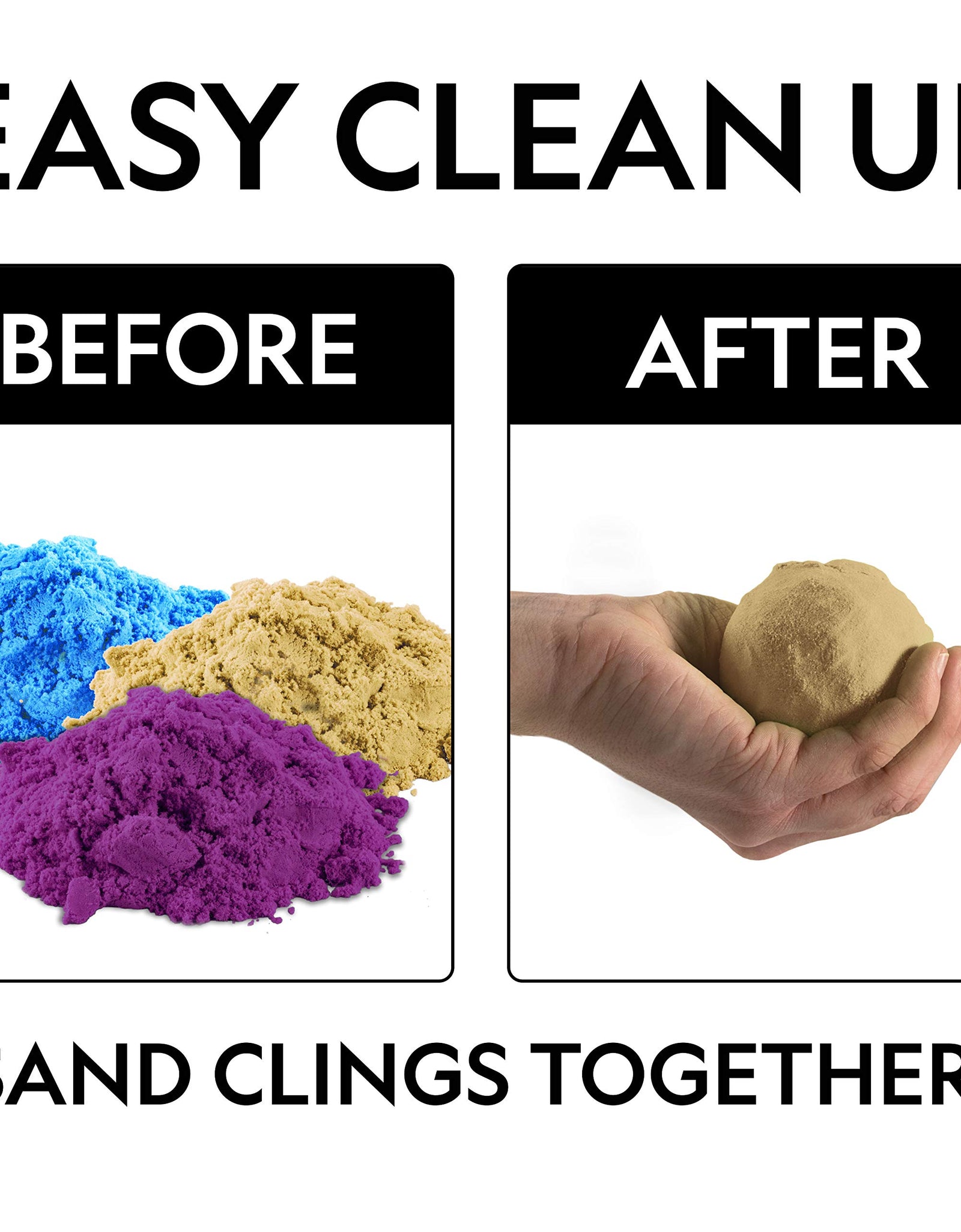NATIONAL GEOGRAPHIC Play Sand Combo Pack - 2 LBS each of Blue, Purple and Natural Sand with Castle Molds - A Kinetic Sensory Activity