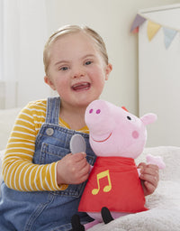 Hasbro Peppa Pig Oink-Along Songs Peppa Singing Plush Doll with Sparkly Red Dress and Bow, Sings 3 Songs Inspired by The TV Series, Ages 3 and up
