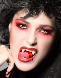 Zhanmai 4 Pairs Vampire Fangs Fake Teeth with Teeth Pellets for Cosplay Props, White (13 mm, 15 mm, 17 mm, 19 mm)
