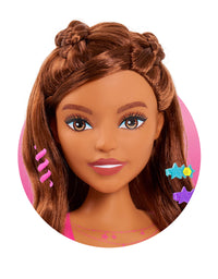 Barbie Fashionistas 8-Inch Styling Head, Brown Hair, 20 Pieces Include Styling Accessories, Hair Styling for Kids, by Just Play
