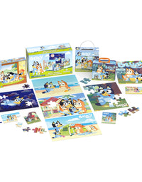 Bluey 11 Puzzle Bundle Set, 8- and 24-Piece Wood, Fuzzy, & Die-Cut Jigsaw Puzzles for Preschoolers and Kids
