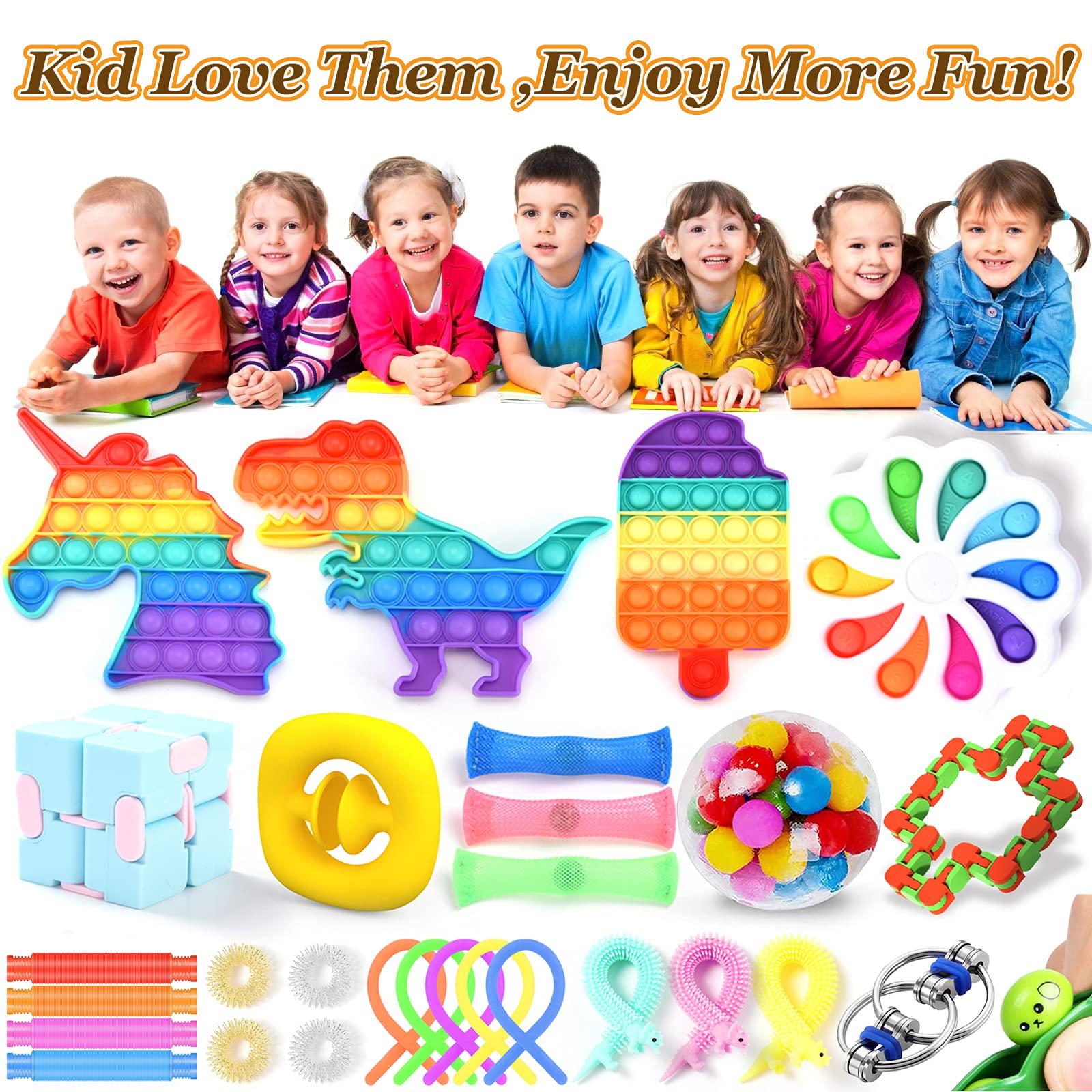 Yuhao 31PCS Fidget Toys Pack Push Bubble Fidget Toy Set for Kids Sensory Stress Relief and Anti-Anxiety Toy Bundles for Adult