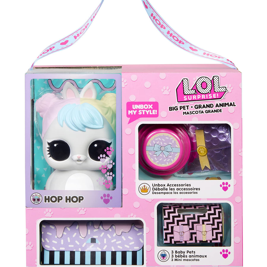 LOL Surprise Big Pet Hop Hop with 15 Surprises Including Wear and Share Glasses & Necklace, 2 Pet Babies, Accessories, Backpack or Piggy Bank, Gifts for Kids and Toys for Girls Ages 4 5 6 7+ Years Old