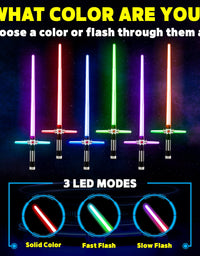 USA Toyz Galaxy Light Up Saber for Kids or Adults - 2-in-1 LED Dual Light Swords Set with FX Sound, 6 Color-Changing LEDs, Motion Sensitive, Retractable, Expandable Light Saber Double-Sided Connector
