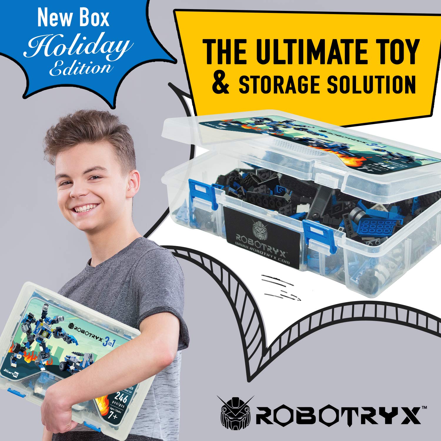 Robot STEM Toy Figure | 3 in 1 Fun Creative Set | Construction Building Toys for Boys and Girls Ages 6-14 Years Old | Best Toy Gift for Kids | Free Poster Kit Included