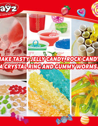 Playz Edible Candy! Food Science STEM Chemistry Kit - 40+ DIY Make Your Own Chocolates and Candy Experiments for Boy, Girls, Teenagers, & Kids Ages 8, 9, 10, 11, 12, 13+ Years Old
