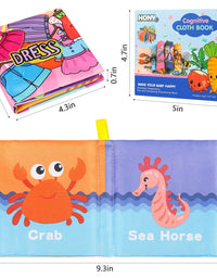 Baby Bath Books,Nontoxic Fabric Soft Baby Cloth Books, Early Education Toys,Waterproof Baby Books for Toddler, Infants Crinkly Cloth Book Bath Toys for 6 to 12 - 18 Months - Pack of 8
