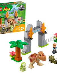 LEGO DUPLO Jurassic World T. rex and Triceratops Dinosaur Breakout 10939 Building Toy Gift for Young Dinosaur Fans; New 2021 (36 Pieces)
