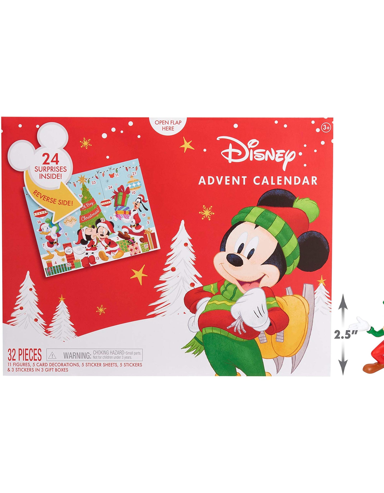 Disney Classic Advent Calendar, 32 Pieces, Figures, Decorations, and Stickers, by Just Play