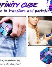 Fidget Toys Infinity Cube, Fidget Blocks for Stress and Anxiety Relief Mini Preschool Toys, Fidget Cube Toy Relaxing Hand-Held for Adults and Kids, Killing Time for ADD/ADHD/OCD (Starry Sky) Eoqiza
