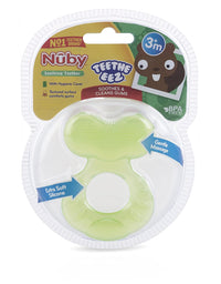 Nuby Silicone Teethe-eez Teether with Bristles, Includes Hygienic Case, Pink
