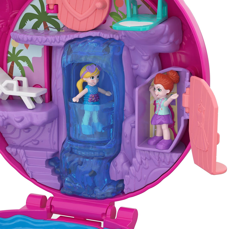 Polly Pocket Pocket World Flamingo Floatie Compact with Surprise Reveals, Micro Dolls & Accessories [Amazon Exclusive]