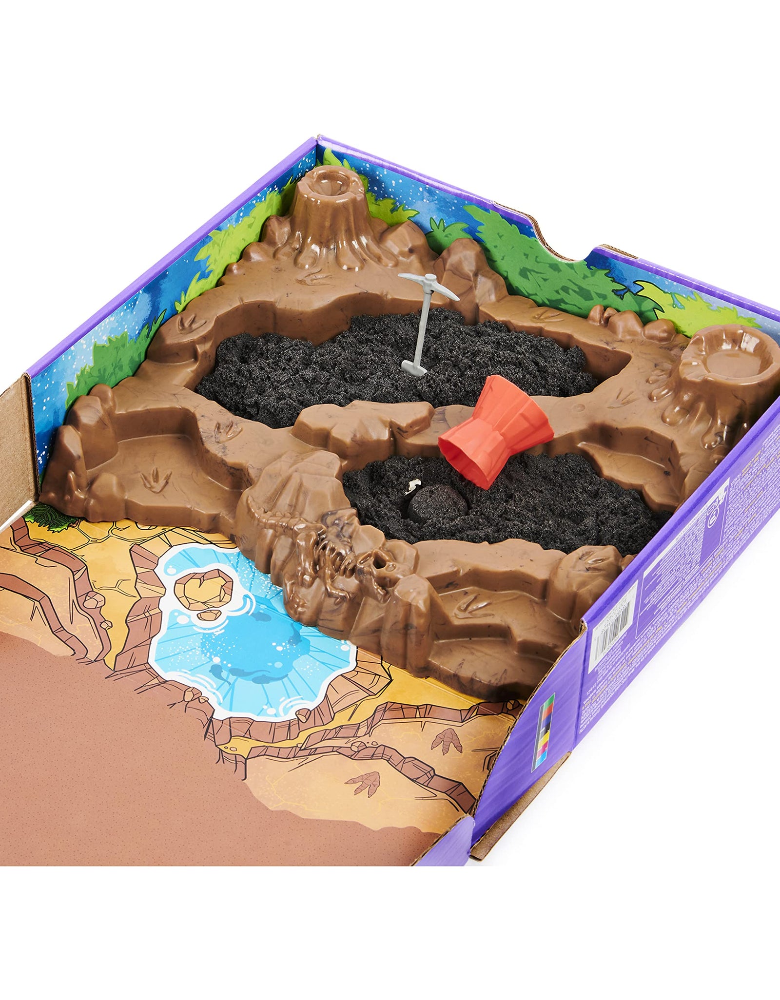 Kinetic Sand, Dino Dig Playset with 10 Hidden Dinosaur Bones to Discover, for Kids Aged 6 and up