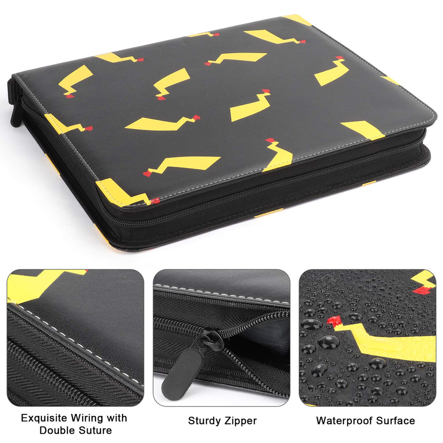 WEWOW Carrying Case Binder for Pokemon Cards, 9-Pocket Card Binder Holder Fits 900 Cards with 50 Pages, Card Binder Collector Album Storage Book Folder for Trading Cards.
