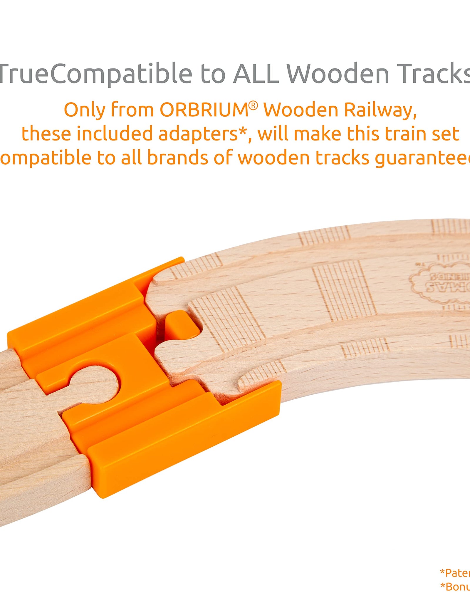 Orbrium Toys 68 Pcs Wooden Train Track Expansion Pack Compatible with Thomas Wooden Train, Brio, Thomas The Tank Engine
