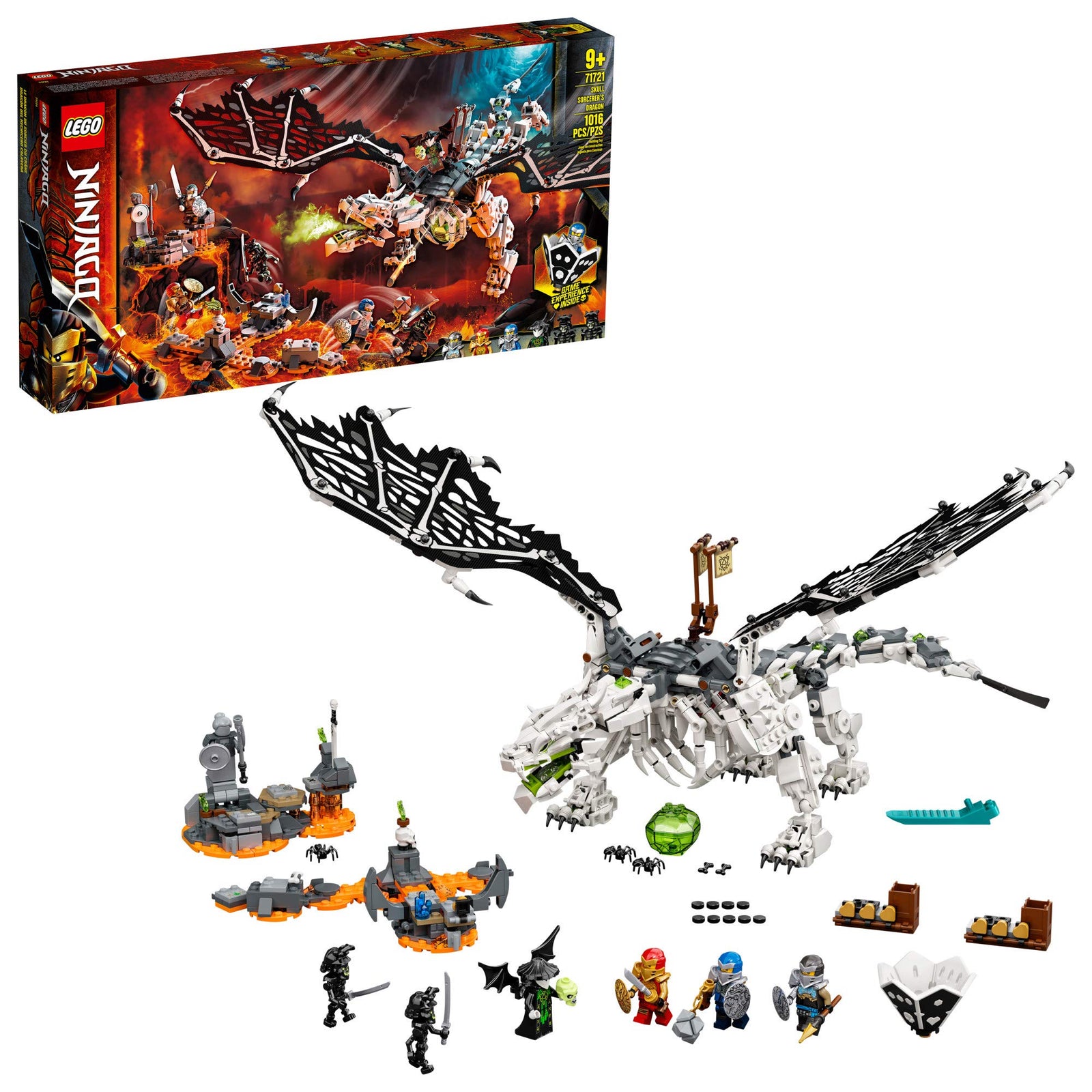LEGO NINJAGO Skull Sorcerer’s Dragon 71721 NINJAGO Dragon Set Featuring Warrior Toy Figures (1,016 Pieces)