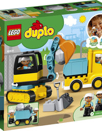 LEGO DUPLO Construction Truck & Tracked Excavator 10931 Building Site Toy for Kids Aged 2 and Up; Digger Toy and Tipper Truck Building Set for Toddlers, New 2020 (20 Pieces)
