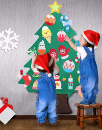 Felt Christmas Tree - 3.5 FT DIY Felt Christmas Tree Set, 38 Ornaments, Xmas Decorations New Year Door Wall Hanging Decorations, Great Gift for Kids
