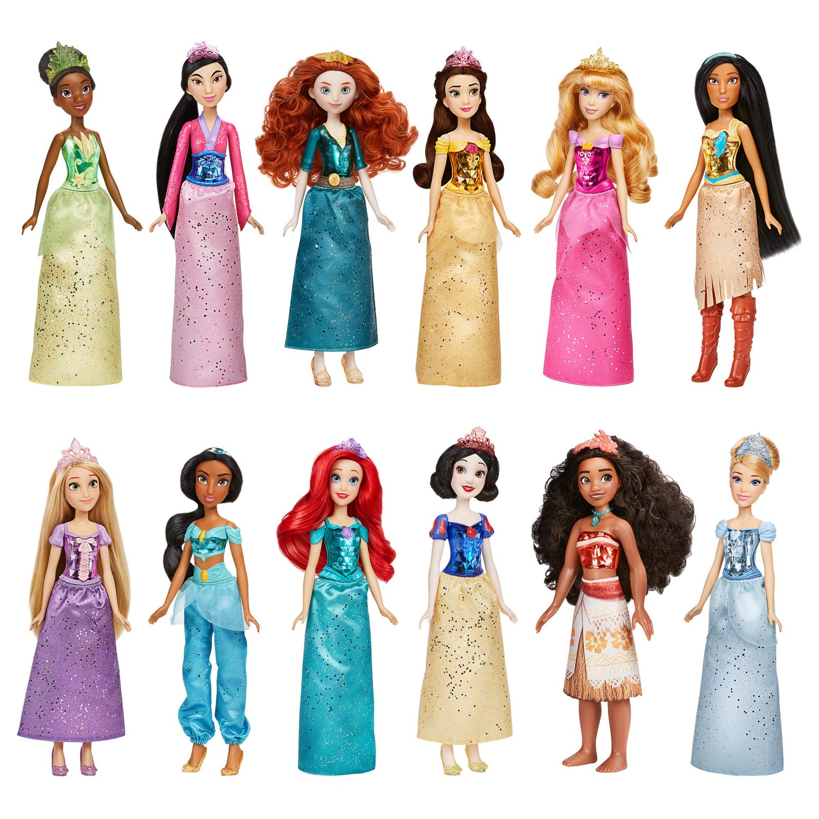 Disney Princess Royal Collection, 12 Royal Shimmer Fashion Dolls with Skirts and Accessories, Toy for Girls 3 Years Old and Up (Amazon Exclusive)