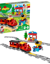 LEGO DUPLO Steam Train 10874 Remote-Control Building Blocks Set Helps Toddlers Learn, Great Educational Birthday Gift (59 Pieces)
