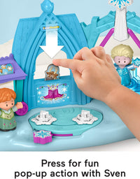 Disney Frozen Arendelle Winter Wonderland by Little People, ice skating playset with Anna and Elsa figures for toddlers and preschool kids
