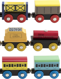 Play22 Wooden Train Set 12 PCS - Train Toys Magnetic Set Includes 3 Engines - Toy Train Sets For Kids Toddler Boys And Girls - Compatible With Thomas Train Set Tracks And Major Brands - Original
