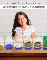 Light-Up Terrarium Kit for Kids with 5 Dinosaur Toys, STEM Educational DIY Science Project - Create Your Customized Mini Dinosaur Garden for Children - Best Gift for Boys and Girls Age 3, 4, 5, 6, 7
