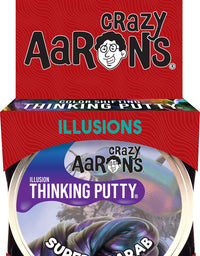 Crazy Aaron's Thinking Putty 4" Tin - Super Illusions Super Scarab - Multi-Color Putty, Soft Texture - Never Dries Out
