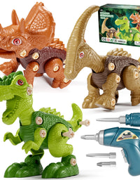 Jasonwell Kids Building Dinosaur Toys - Boys STEM Educational Take Apart Construction Set Learning Kit Creative Activities Games Birthday Gifts for Toddlers Girls Age 3 4 5 6 7 8 Years Old (3PCS)
