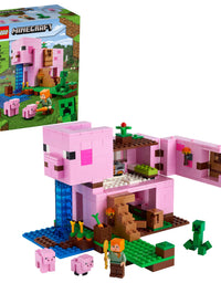 LEGO Minecraft The Pig House 21170 Minecraft Toy Featuring Alex, a Creeper and a House Shaped Like a Giant Pig, New 2021 (490 Pieces)
