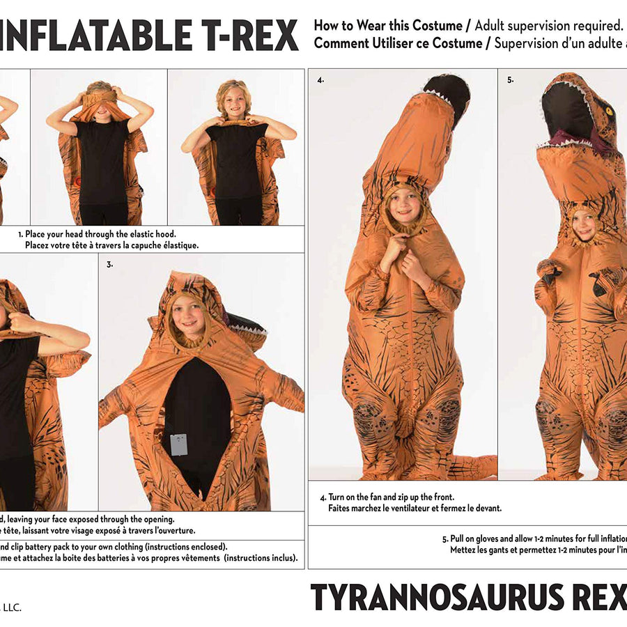 Rubies Child's The Original Inflatable Dinosaur Costume, T-Rex, Small