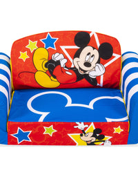 Marshmallow Furniture, Children's 2-in-1 Flip Open Foam Compressed Sofa, Disney’s Mickey Mouse
